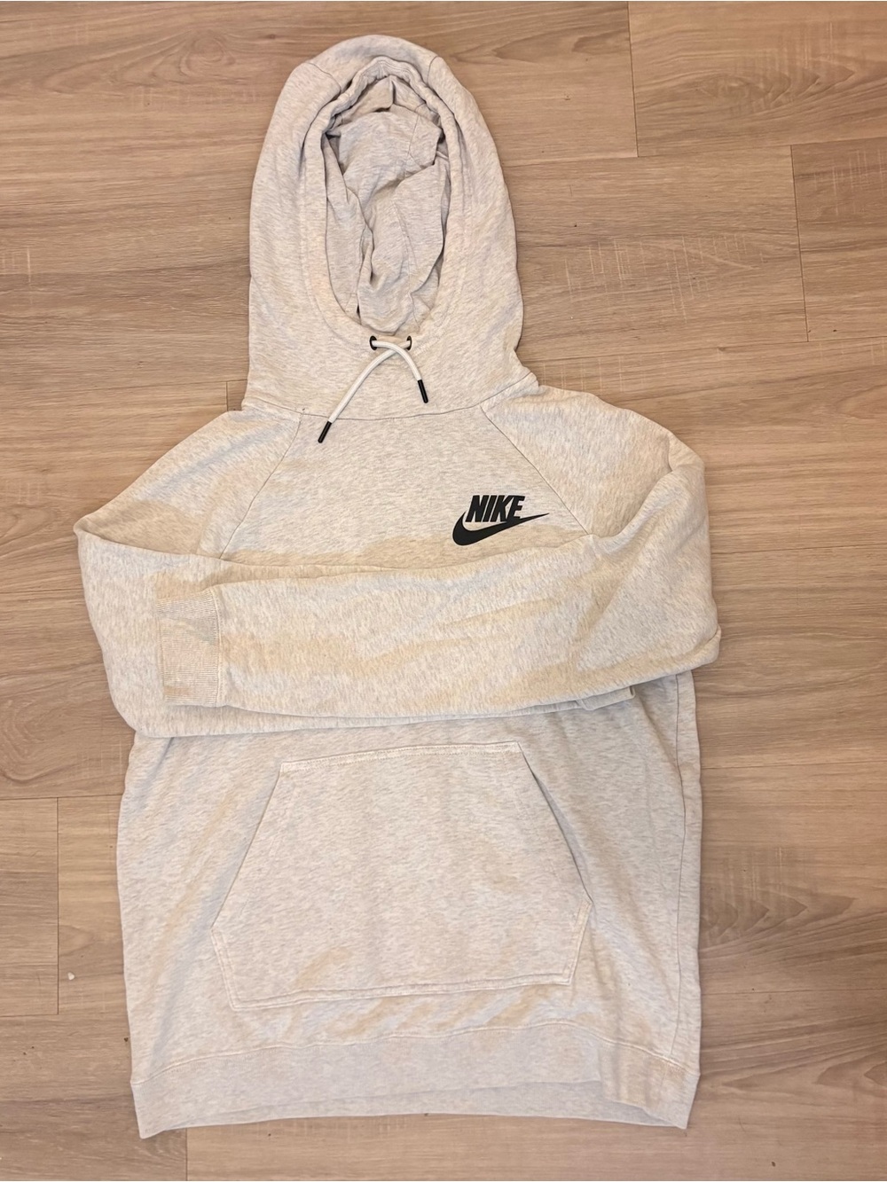 Nike Heather Grey Hoodie with Black Logo